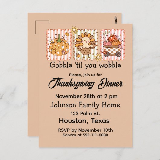 Invitation Whimsgiving Diner (Devant / Derrière)