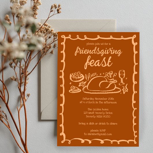 Invitation Whimsgiving Friendsgiving Dîner sur mesure