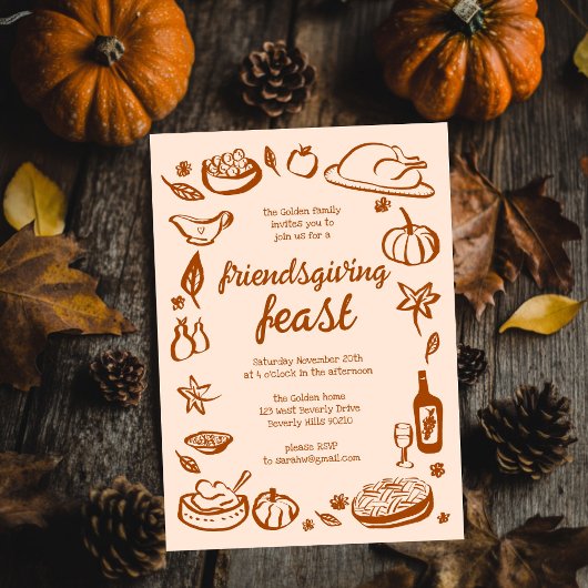 Invitation Whimsgiving Friendsgiving Dîner sur mesure