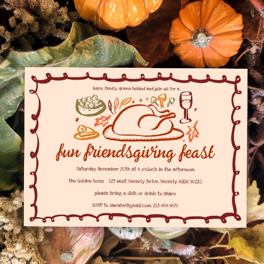 Invitation Whimsgiving Friendsgiving Dîner sur mesure