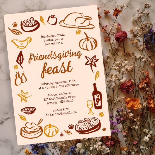Invitation Whimsgiving Friendsgiving Dîner sur mesure