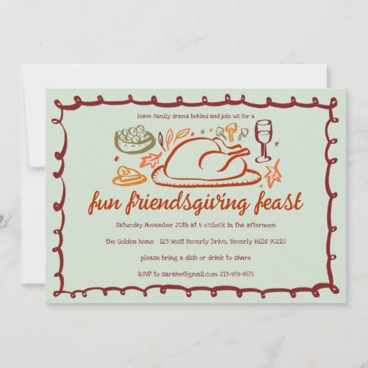Invitation Whimsgiving Friendsgiving Dîner sur mesure (Devant)
