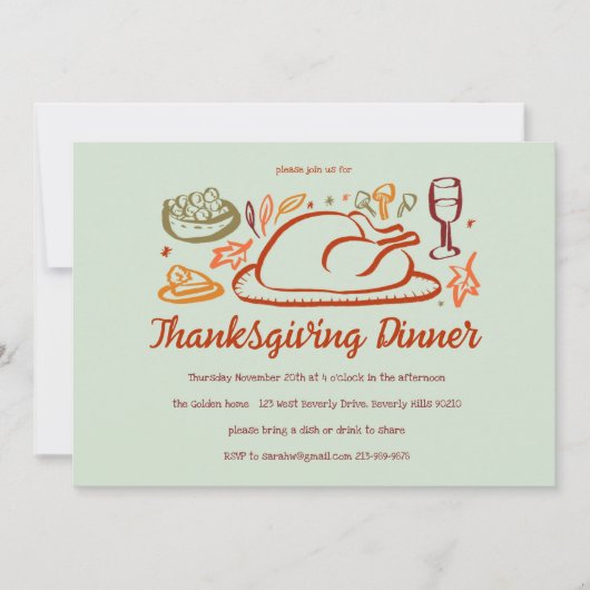 Invitation Whimsgiving Friendsgiving Dîner sur mesure (Devant)