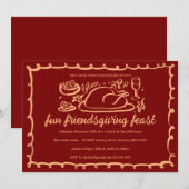 Invitation Whimsgiving Friendsgiving Dîner sur mesure (Devant / Derrière)