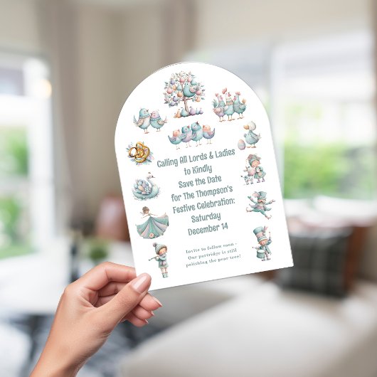 Invitation Whimsical 12 Jours de Noël Chanson Enregistrer la