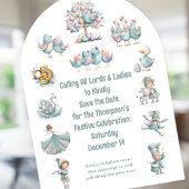 Invitation Whimsical 12 Jours de Noël Chanson Enregistrer la