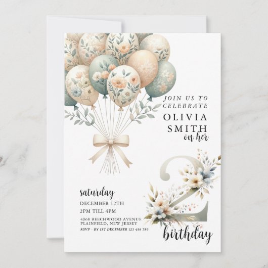 Invitation Whimsical 2e anniversaire (Devant)