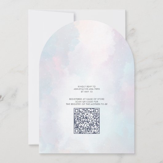 Invitation Whimsical A Little Log Baby shower arc-en-ciel (Dos)