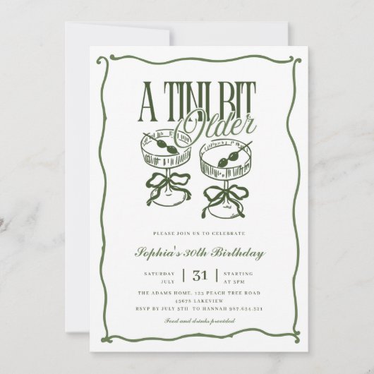 Invitation Whimsical A Tini Bit Ancien Martini Olive (Devant)