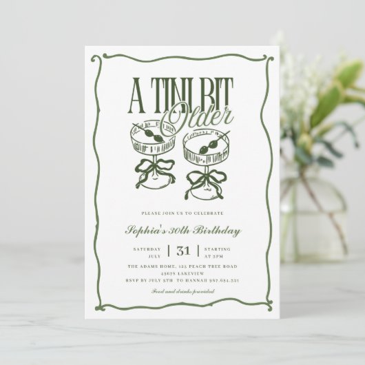 Invitation Whimsical A Tini Bit Ancien Martini Olive (Debout devant)