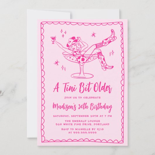 Invitation Whimsical A Tini Bit Ancienne Fête D'Anniversaire  (Devant)