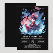 Invitation Whimsical Adorable Pirate Anniversaire (Devant / Derrière)