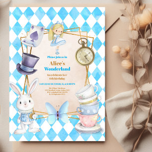 Invitation Whimsical Alice in Wonderland fête d'anniversaire