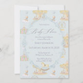 Invitation Whimsical Amusement Park Carousel Baby Shower (Devant)