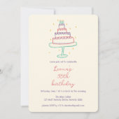 Invitation Whimsical Anniversaire Gâteau Cute Personnalisé Fê (Devant)