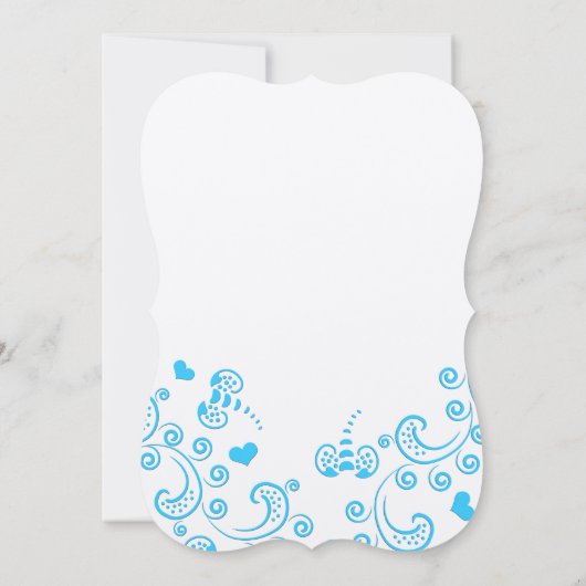 Invitation Whimsical Aqua Bumble Bee Swirl Mariage Inviter (Dos)