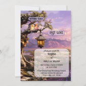 Invitation Whimsical Artistic Romantic Lavender Wedding (Devant)