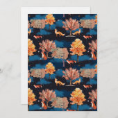 Invitation Whimsical Autumn Fox Night Forest Seamless Pattern (Devant / Derrière)