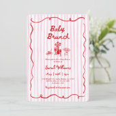Invitation Whimsical Baby Brunch Baby Shower Girl (Debout devant)