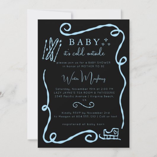 Invitation Whimsical Baby It's Cold Outside Baby shower (Devant)