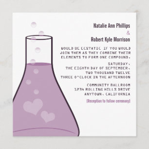 Invitation Whimsical Beaker Mariage, Violet