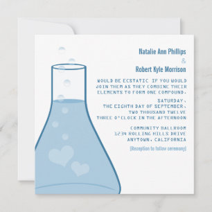 Invitation Whimsical Beaker Wedaker, Bleu