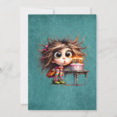 Invitation Whimsical Birthday Girl Making A Wish (Dos)