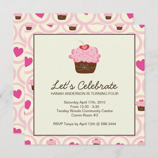 Invitation Whimsical Birthday Party (Devant / Derrière)