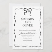 Invitation Whimsical Black Bow Tie Wedding (Devant)