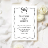 Invitation Whimsical Black Bow Tie Wedding