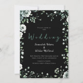 Invitation Whimsical Black Green et Mariage d'or (Devant)