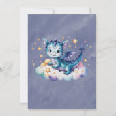 Invitation Whimsical Blue Dragon sur un Baby shower pour garç (Dos)