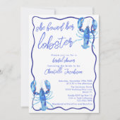 Invitation Whimsical Blue Elle A Trouvé Sa Fête des mariées D (Devant)