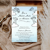 Invitation Whimsical Blue Match Made In Heaven Bridal Shower
