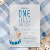 Invitation Whimsical Blue One Silly Goose Premier anniversair