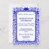 Invitation Whimsical Blue Quirky Doodle Main tiré (Devant)