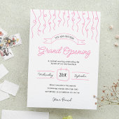 Invitation Whimsical Blush Pink Unique Grand Ouverture
