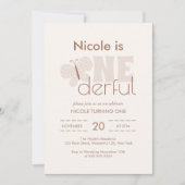 Invitation Whimsical Boho Baby Butterfly Retro 1er anniversai (Devant)