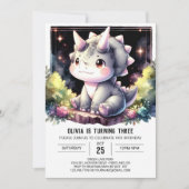 Invitation Whimsical Boho Dino Bash Anniversaire (Devant)