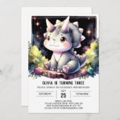 Invitation Whimsical Boho Dino Bash Anniversaire (Devant / Derrière)