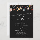 Invitation Whimsical Boho Multicolor Wildflower We Do Wedding (Devant)