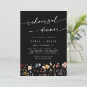 Invitation Whimsical Boho Wildflower Wedding Rehearsal Dinner (Debout devant)