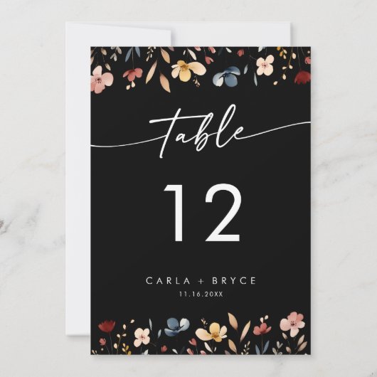 Invitation Whimsical Boho Wildflower Wedding Table Numbers (Dos)