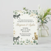 Invitation Whimsical Botanical Cats Design (Debout devant)