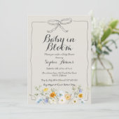 Invitation Whimsical Bow Baby in Bloom Fleur sauvage Baby sho (Debout devant)