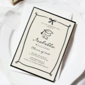 Invitation Whimsical Bow Black and White Graduation party