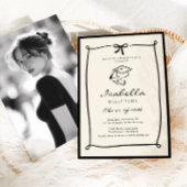 Invitation Whimsical Bow Black and White Graduation party