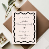 Invitation Whimsical Bow cursive border housewarming party