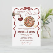 Invitation Whimsical Bow Italien Perfect Fiançailles de paire (Debout devant)