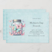 Invitation Whimsical Butterflies in a Jar Mother's Day (Devant / Derrière)